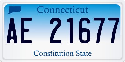 CT license plate AE21677
