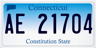 CT license plate AE21704