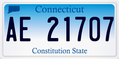 CT license plate AE21707