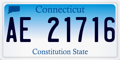 CT license plate AE21716