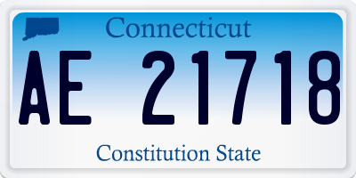 CT license plate AE21718