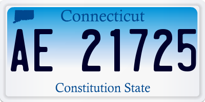 CT license plate AE21725