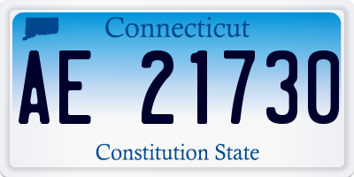 CT license plate AE21730