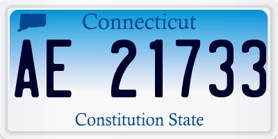 CT license plate AE21733