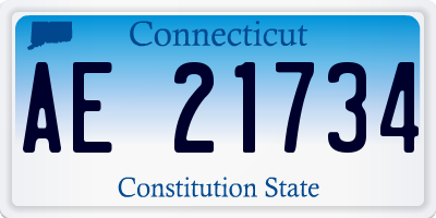 CT license plate AE21734