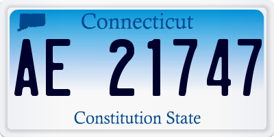 CT license plate AE21747