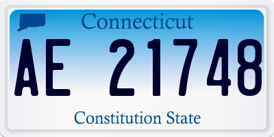 CT license plate AE21748
