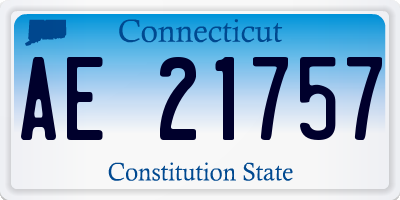 CT license plate AE21757