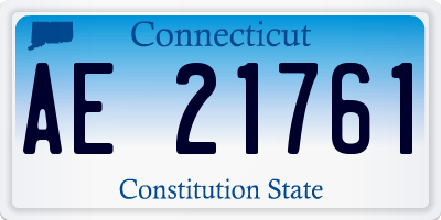CT license plate AE21761