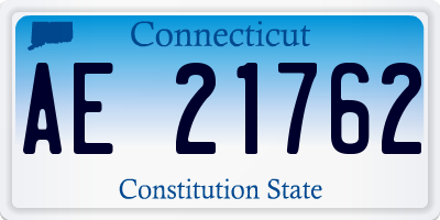 CT license plate AE21762