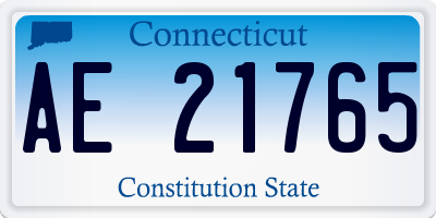 CT license plate AE21765