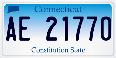 CT license plate AE21770