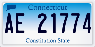 CT license plate AE21774