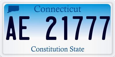 CT license plate AE21777