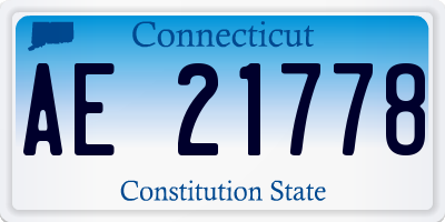 CT license plate AE21778