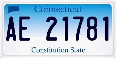 CT license plate AE21781