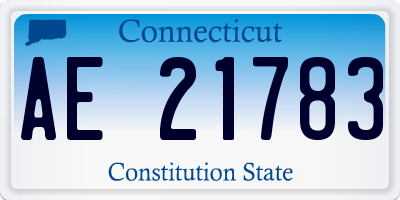 CT license plate AE21783