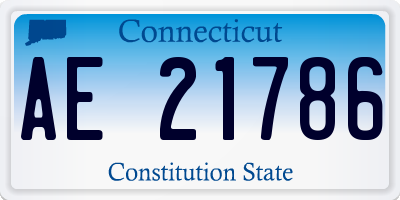 CT license plate AE21786