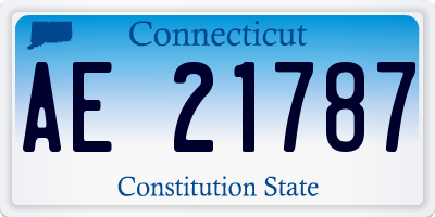 CT license plate AE21787
