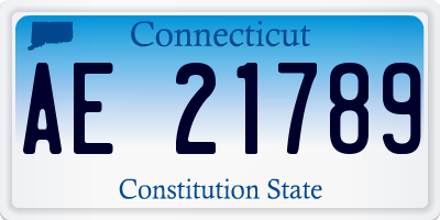 CT license plate AE21789