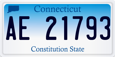 CT license plate AE21793