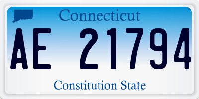 CT license plate AE21794