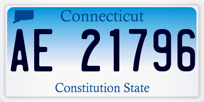 CT license plate AE21796