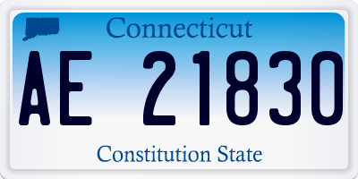 CT license plate AE21830