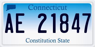 CT license plate AE21847