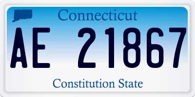 CT license plate AE21867