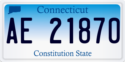 CT license plate AE21870