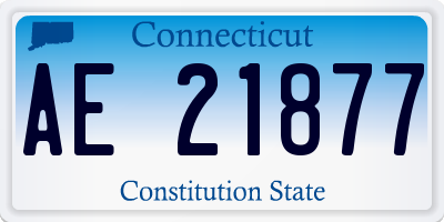 CT license plate AE21877