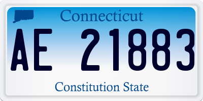 CT license plate AE21883