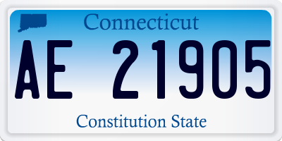 CT license plate AE21905