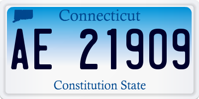 CT license plate AE21909