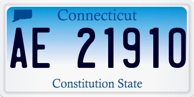 CT license plate AE21910