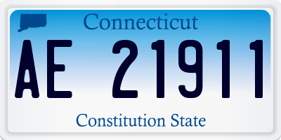 CT license plate AE21911