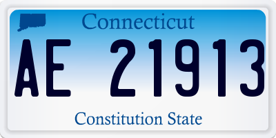 CT license plate AE21913