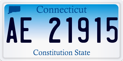 CT license plate AE21915