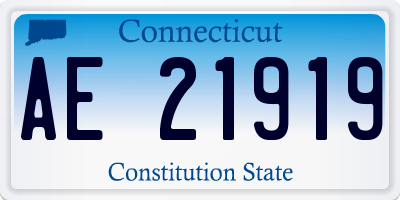 CT license plate AE21919