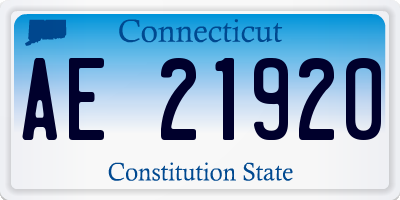 CT license plate AE21920