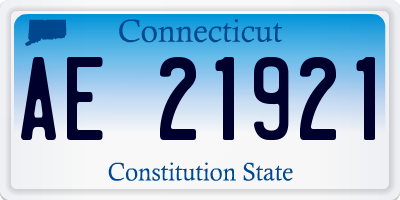 CT license plate AE21921