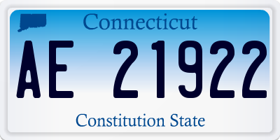 CT license plate AE21922