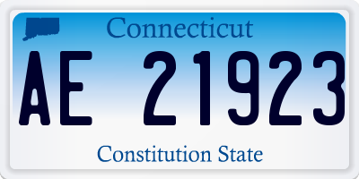 CT license plate AE21923