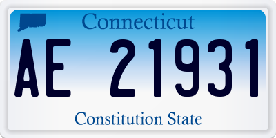CT license plate AE21931