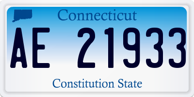 CT license plate AE21933