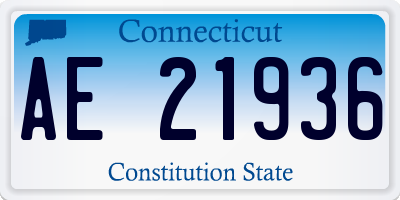CT license plate AE21936