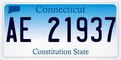 CT license plate AE21937