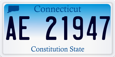 CT license plate AE21947