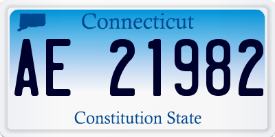 CT license plate AE21982
